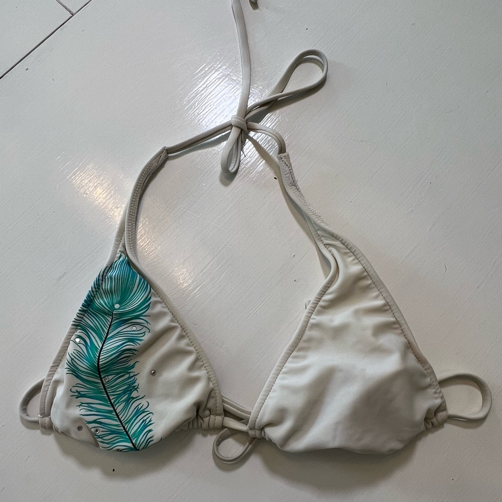 Peacock Feather Bikini Top Medium